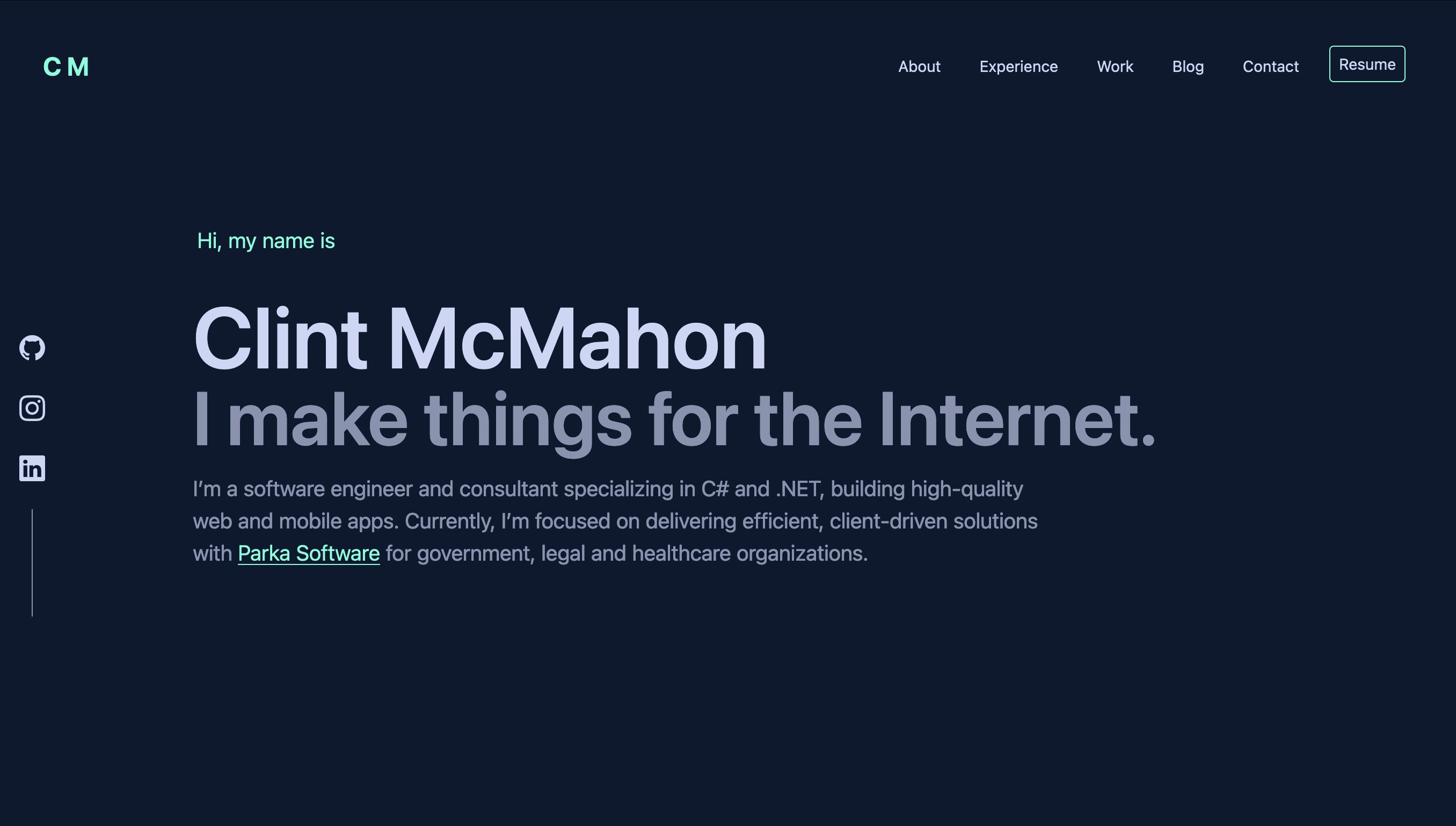 clintmcmahon.com screenshot