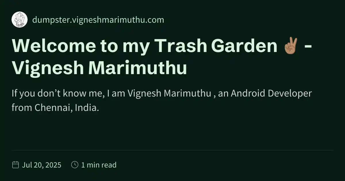 dumpster.vigneshmarimuthu.com screenshot