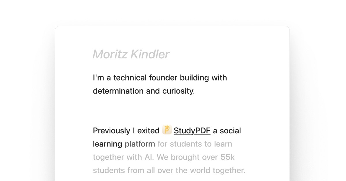 moritzkindler.com screenshot