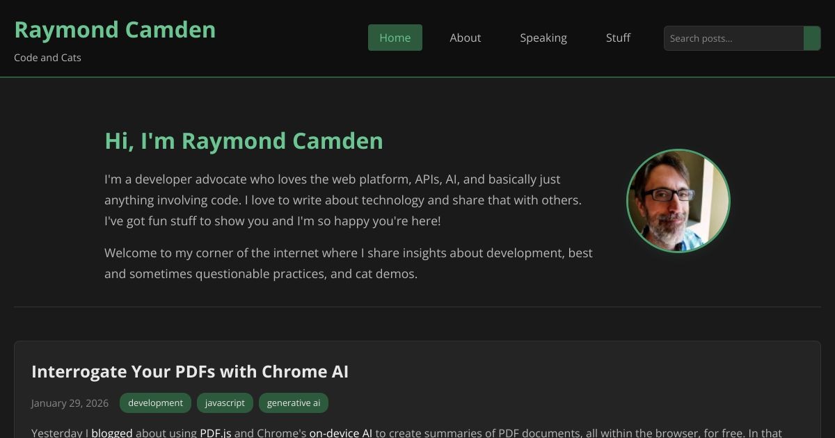 raymondcamden.com screenshot