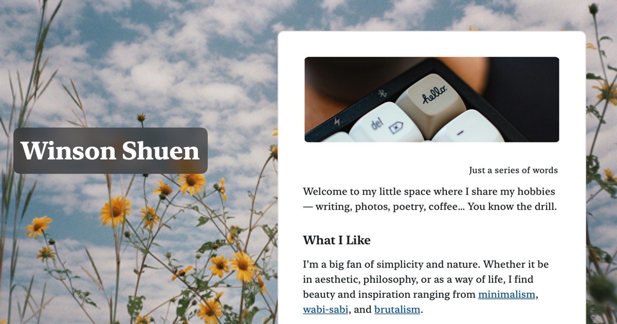 winsonshuen.com screenshot