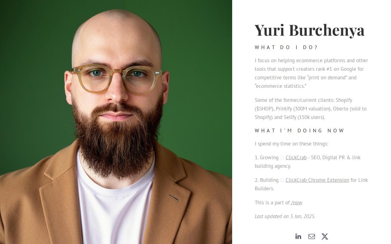 yuriburchenya.com screenshot