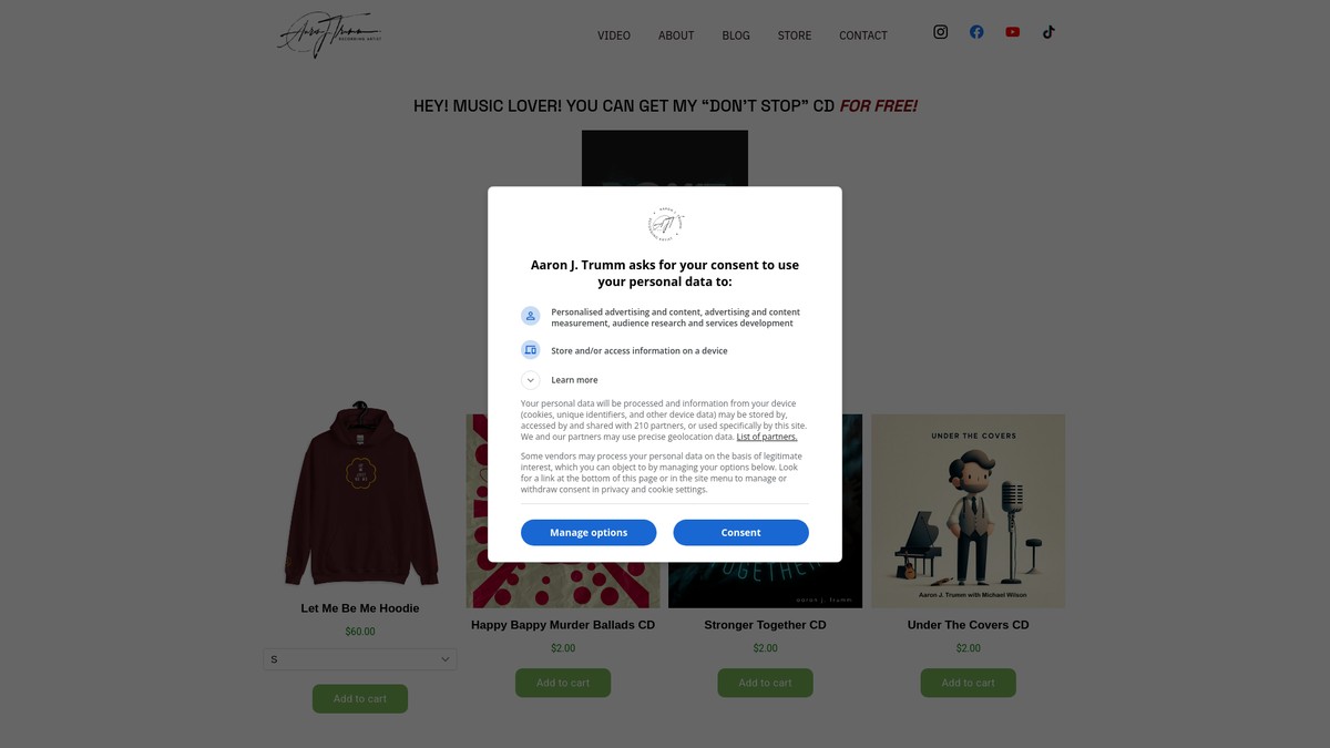 aarontrumm.com screenshot