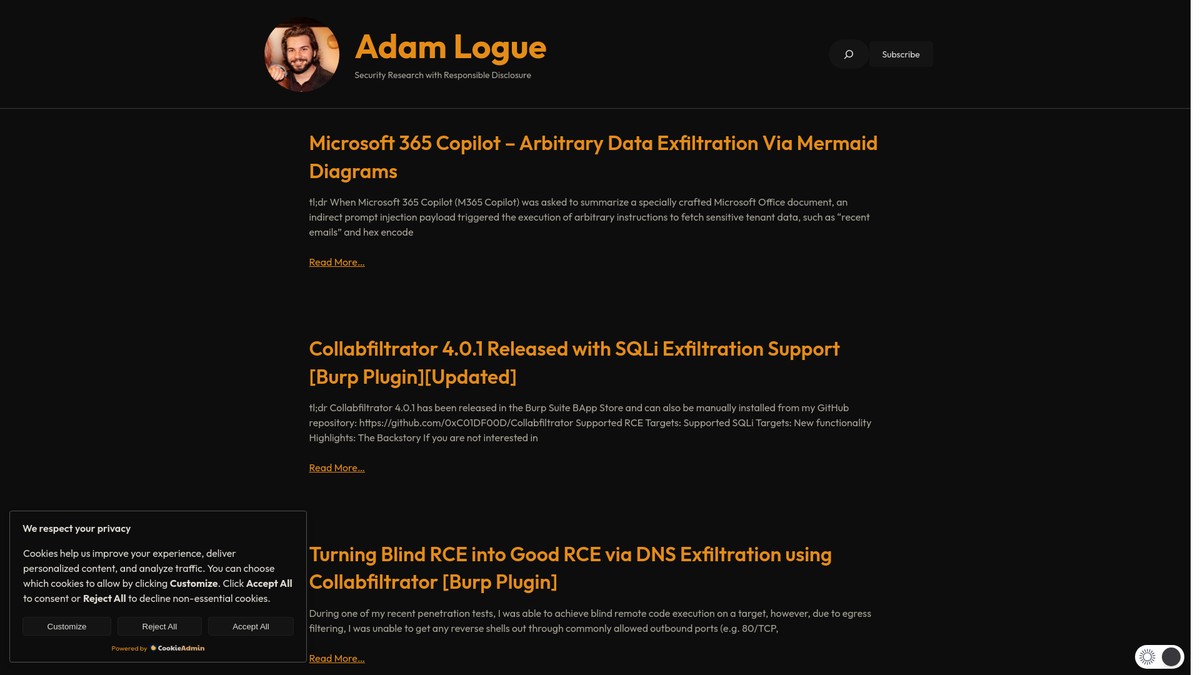 adamlogue.com screenshot