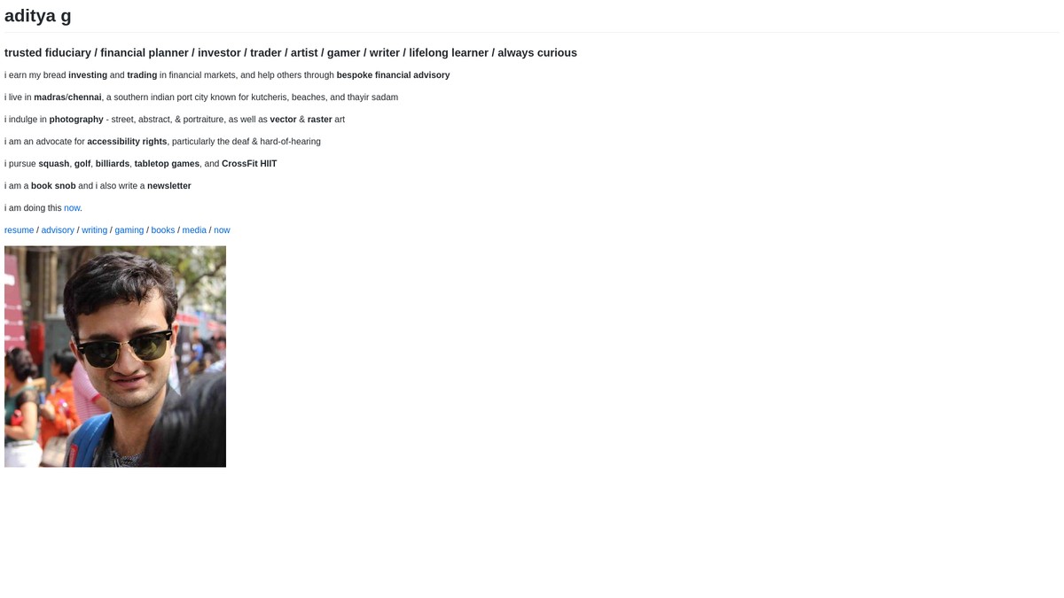 adityagovindaraj.github.io screenshot