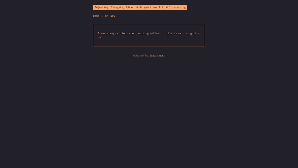 Screenshot of adjusting.bearblog.dev