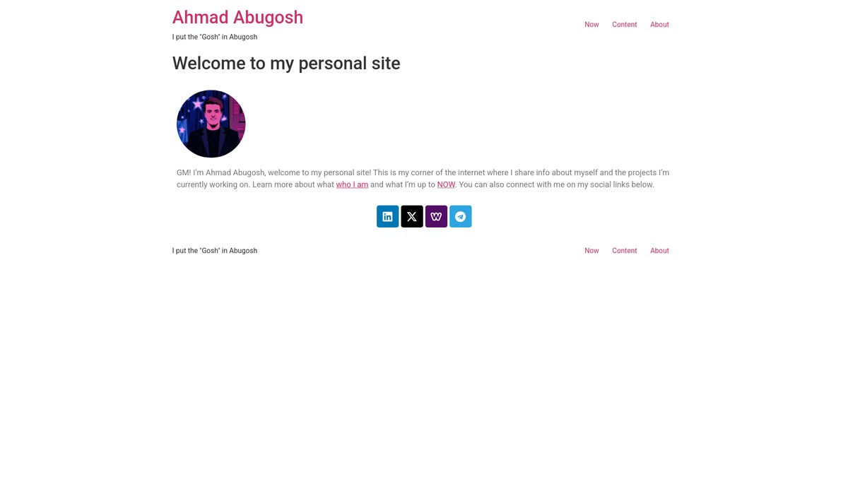 ahmadabugosh.com screenshot
