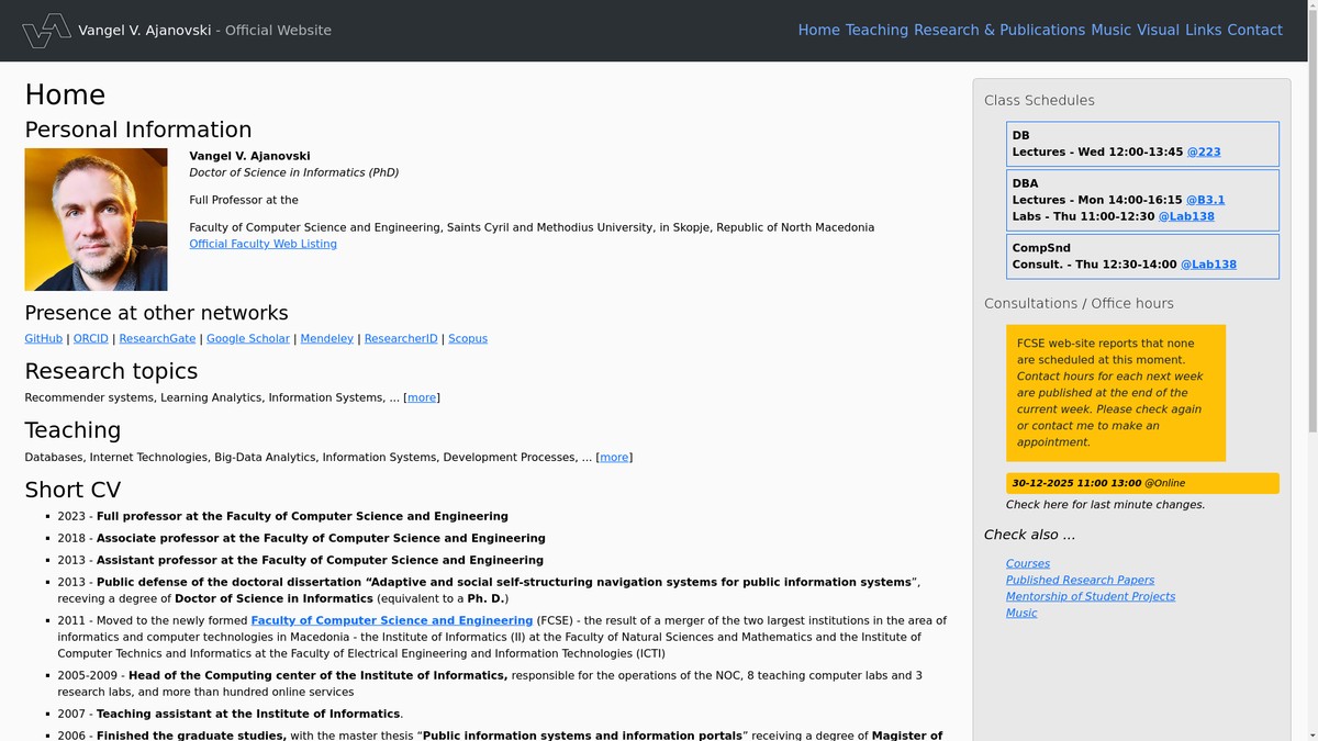 ajanovski.info screenshot