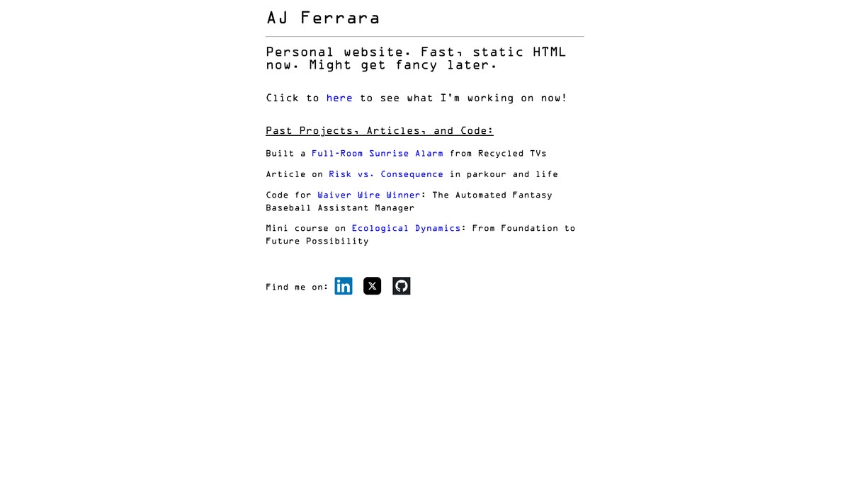 ajferrara.org screenshot