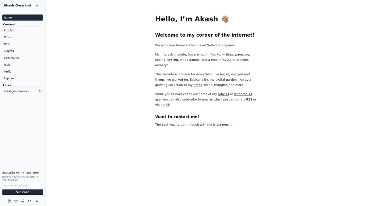 Screenshot of akashgoswami.com