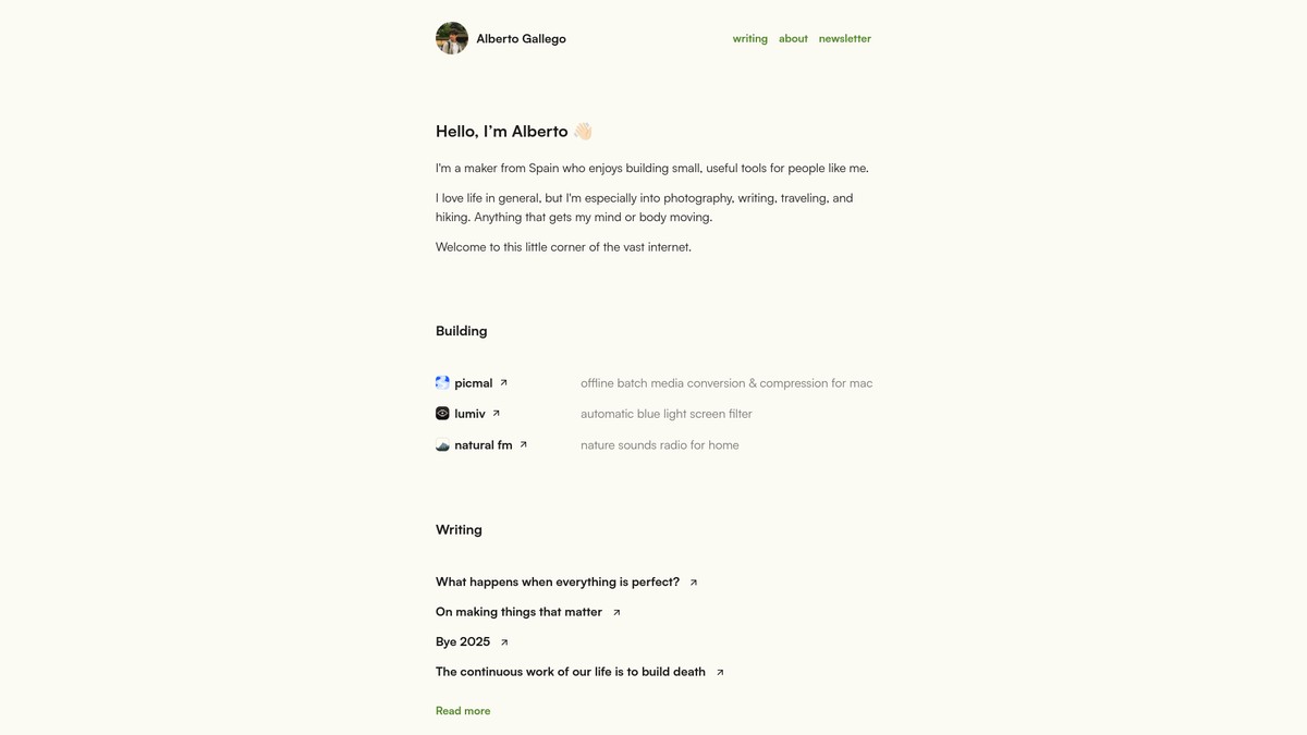 albertogalca.com screenshot