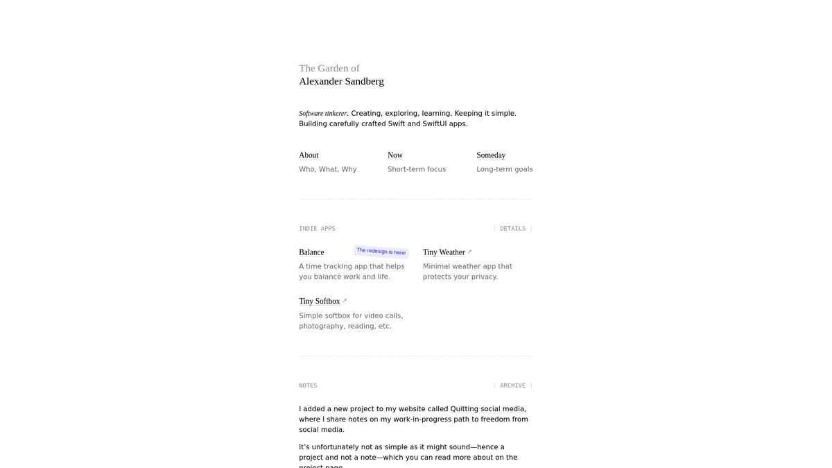 Screenshot of alexandersandberg.com