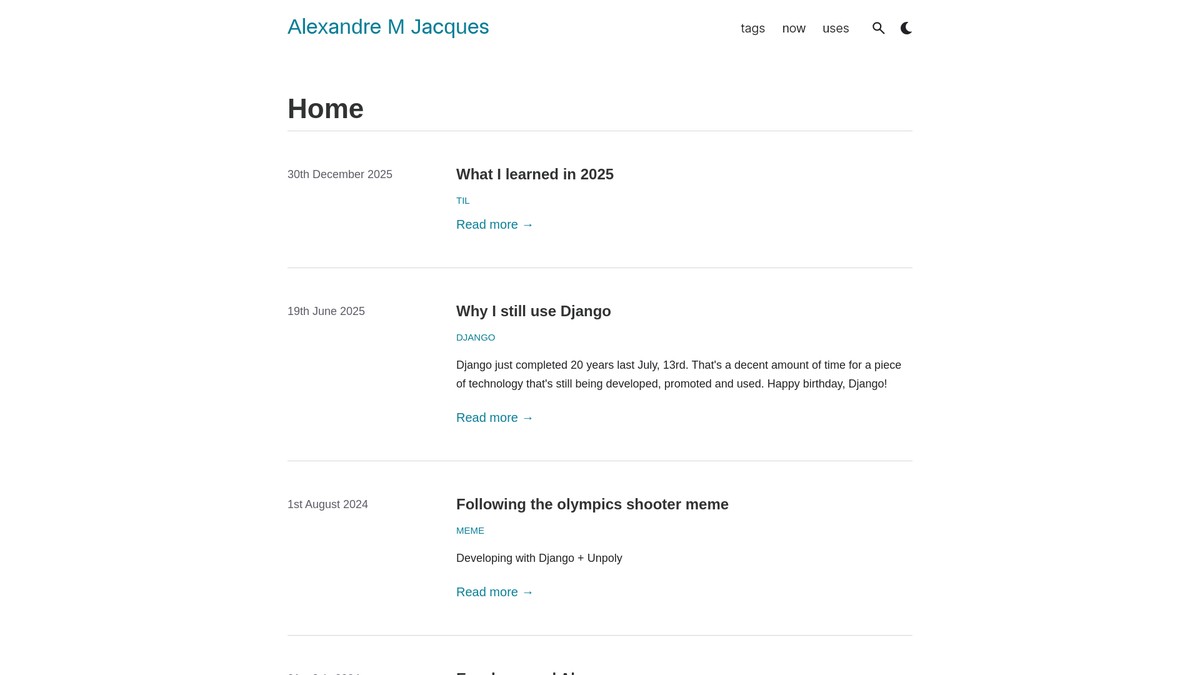 alexandremjacques.com screenshot