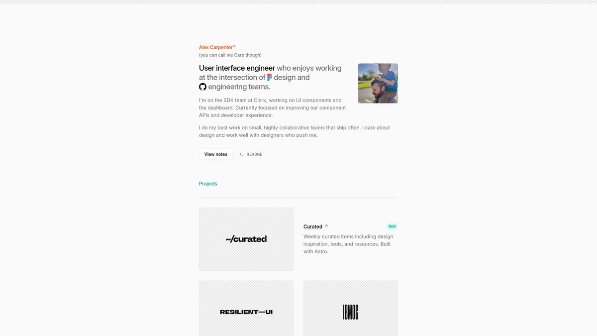 alexcarpenter.me screenshot