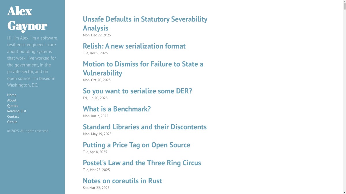 alexgaynor.net screenshot