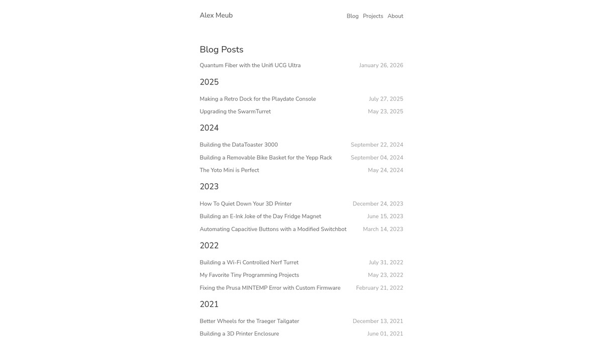 alexmeub.com screenshot
