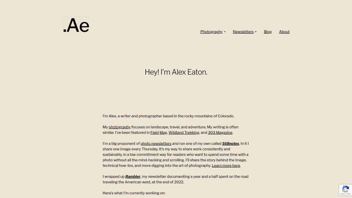 alexreaton.com screenshot