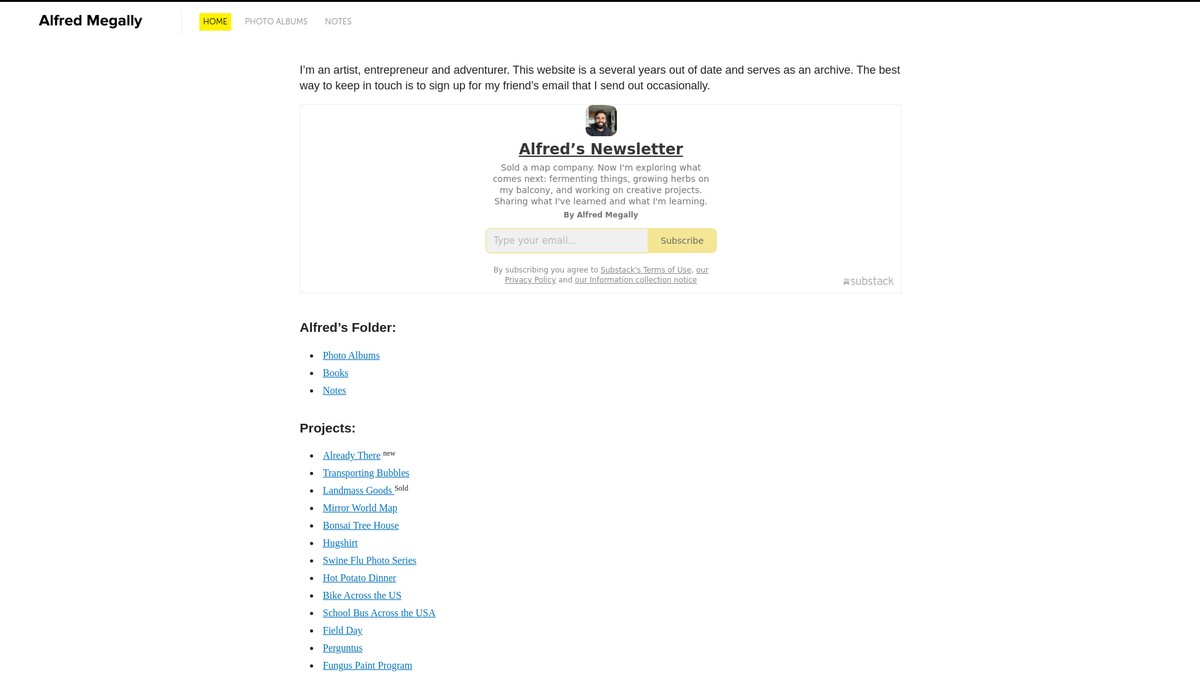 alfredmegally.com screenshot