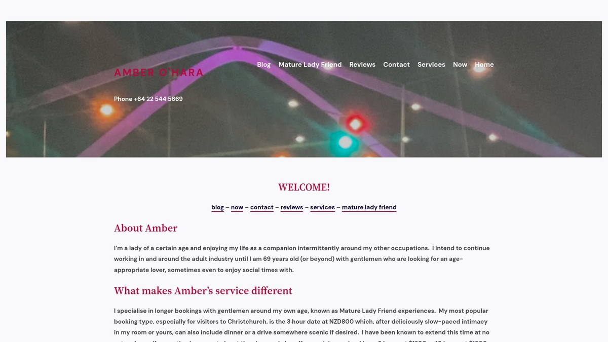 amber-ohara.com screenshot