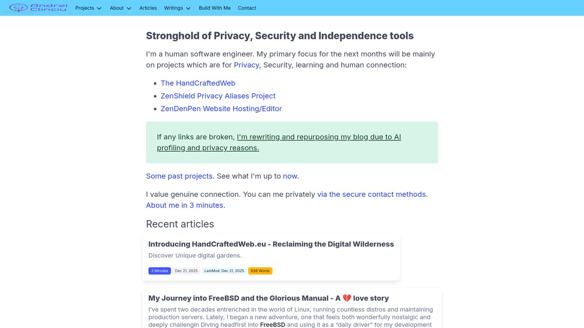 andreiclinciu.net screenshot