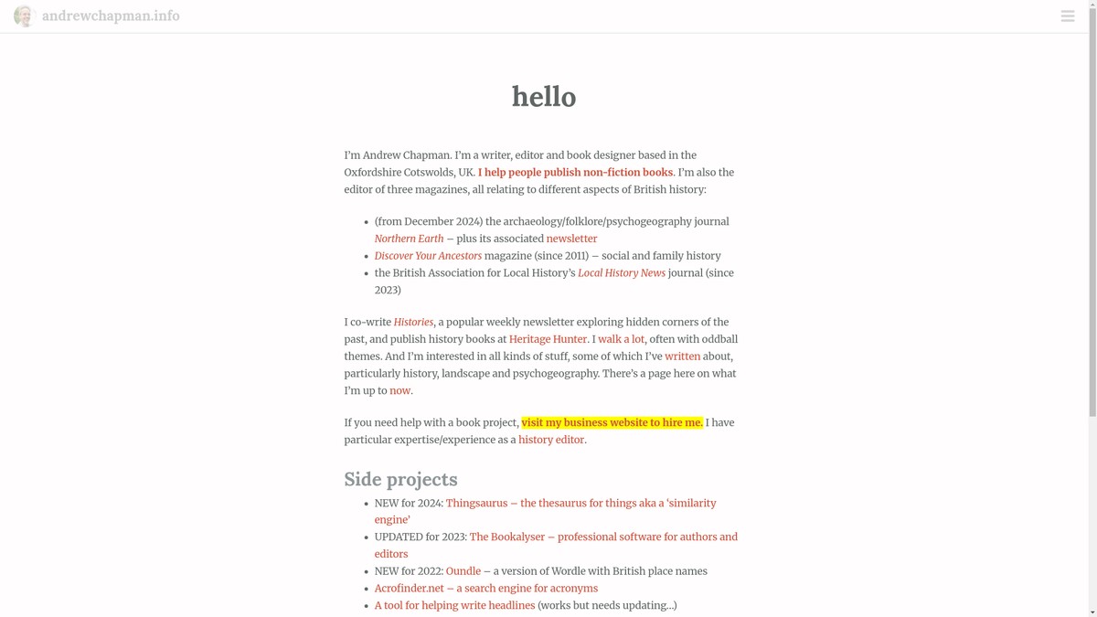 andrewchapman.info screenshot