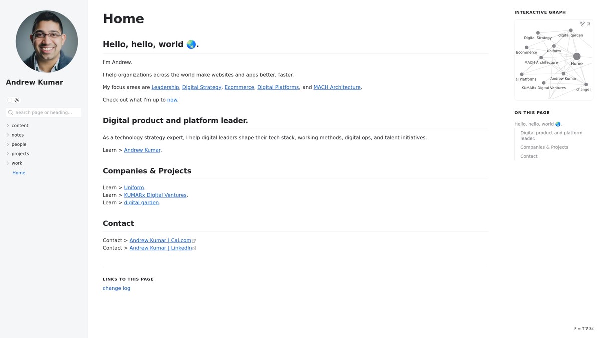 andrewkumar.com screenshot