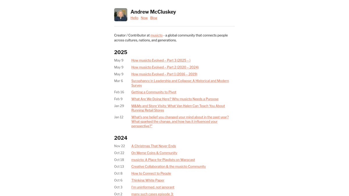 Screenshot of andrewmccluskey.com