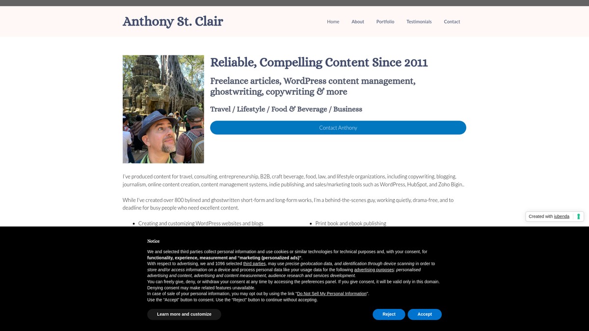anthonystclair.com screenshot