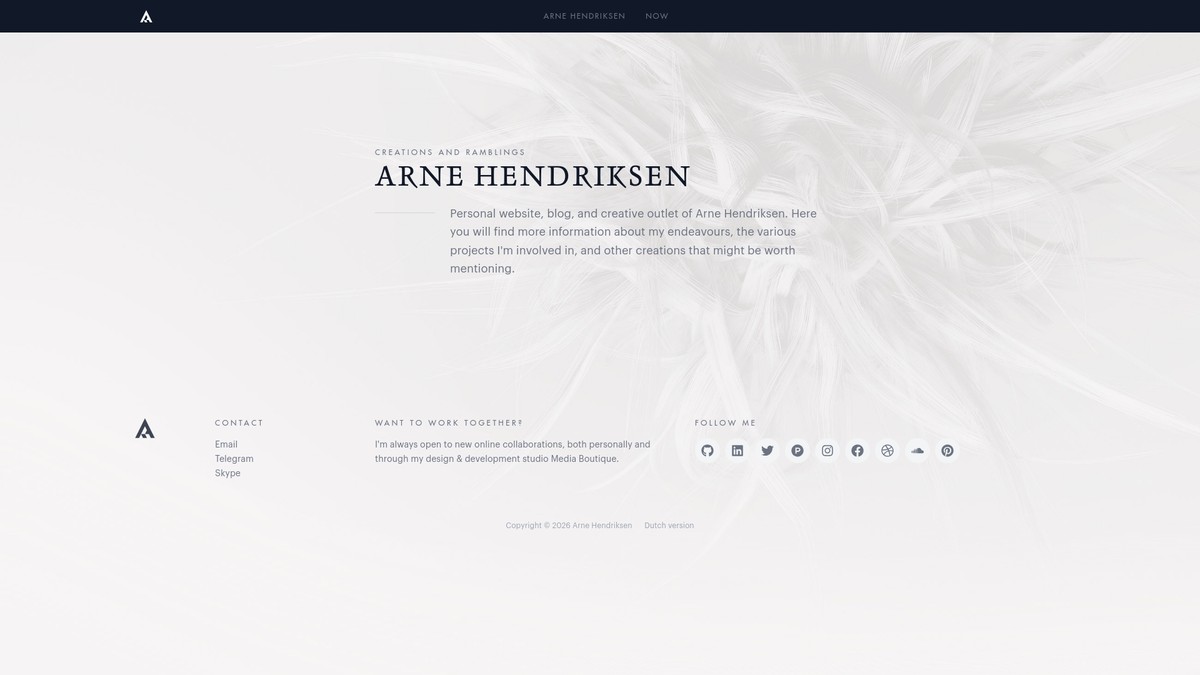 arnehendriksen.com screenshot