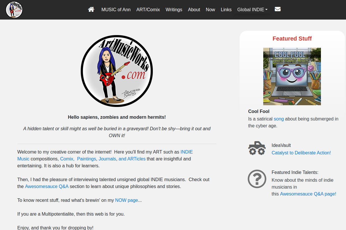 artmusicworks.com screenshot