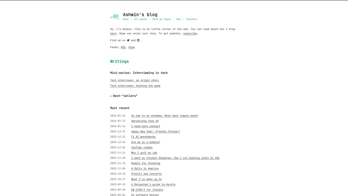 Screenshot of ashwinmenon.com