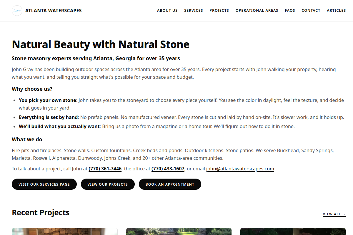 atlantawaterscapes.com screenshot