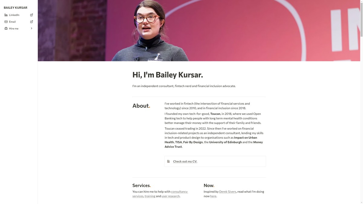 Screenshot of bailey.work