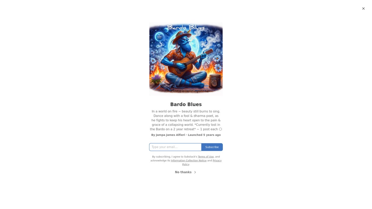 Screenshot of bardoblues.substack.com