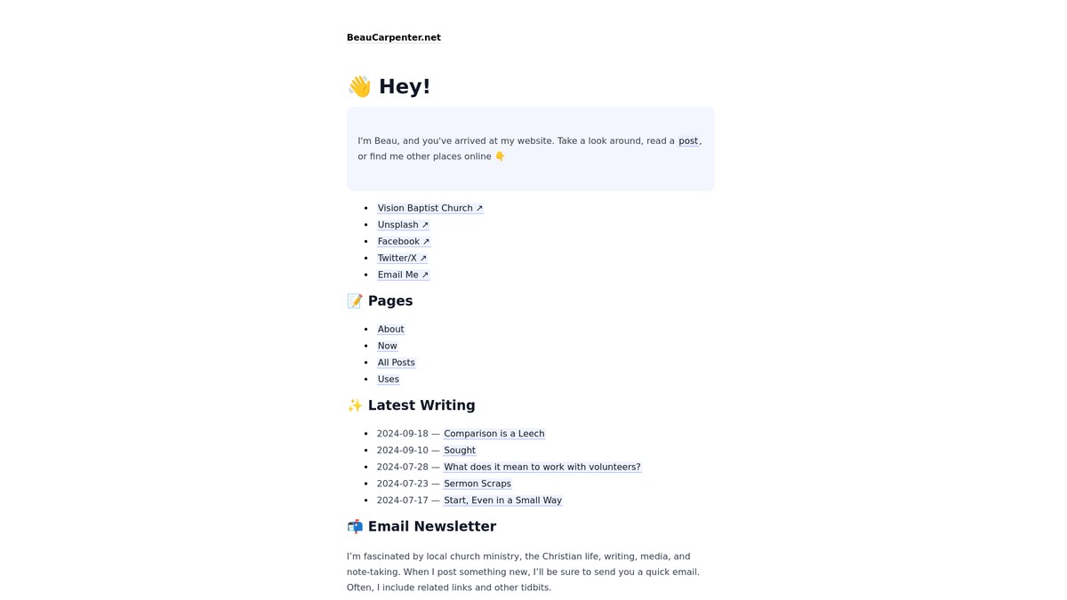 beaucarpenter.net screenshot