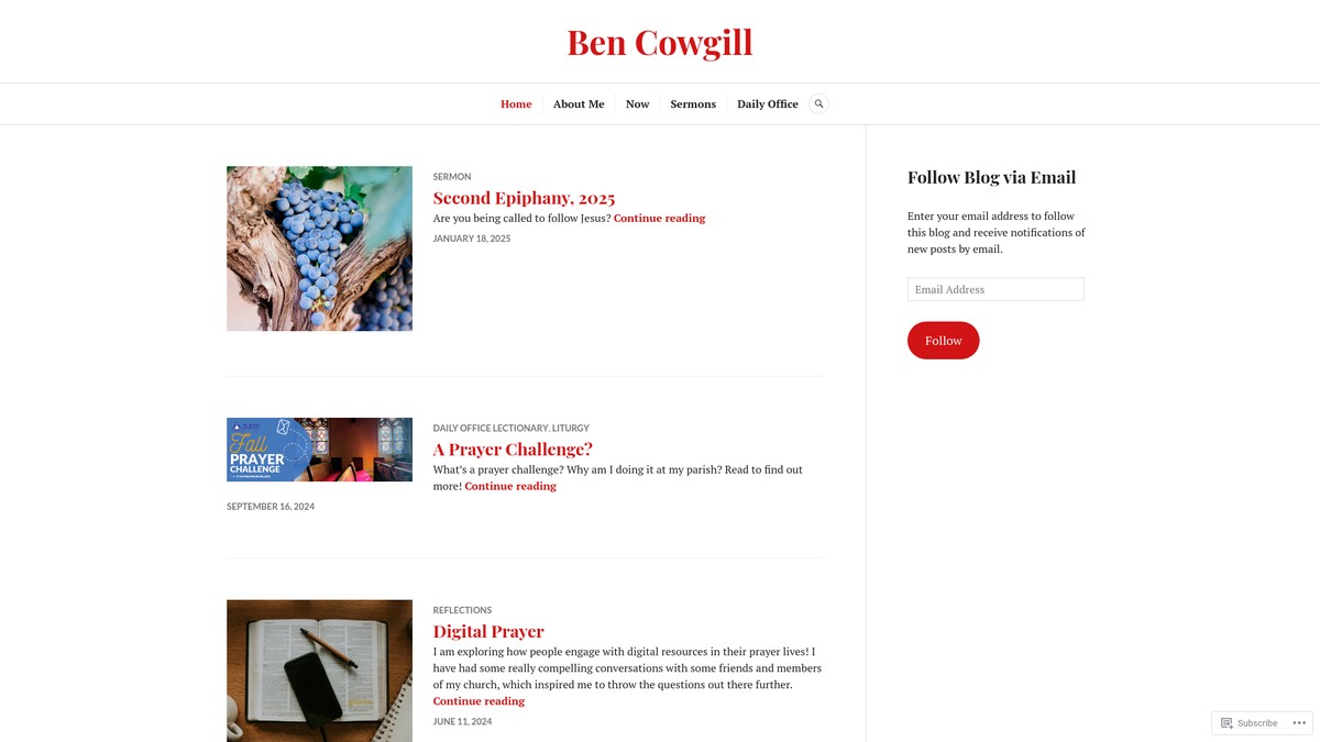 Screenshot of bencowgill.com