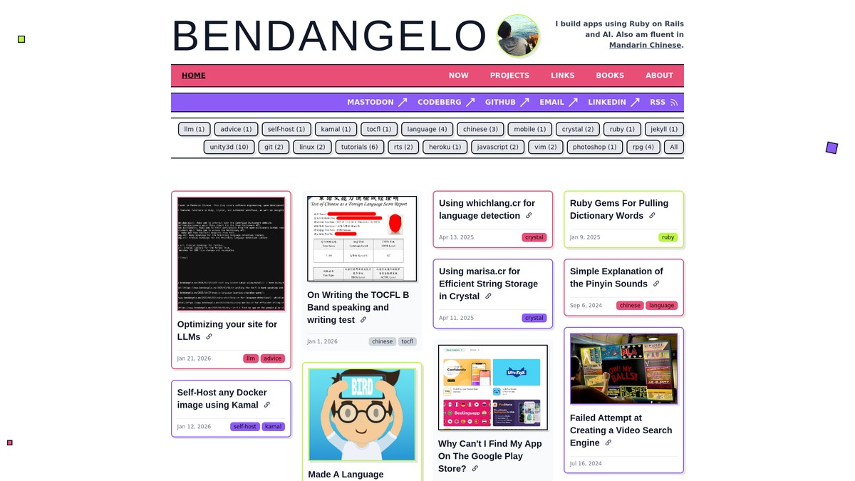 bendangelo.me screenshot