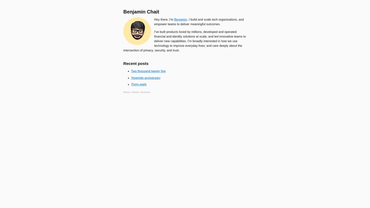 Screenshot of benjaminchait.net