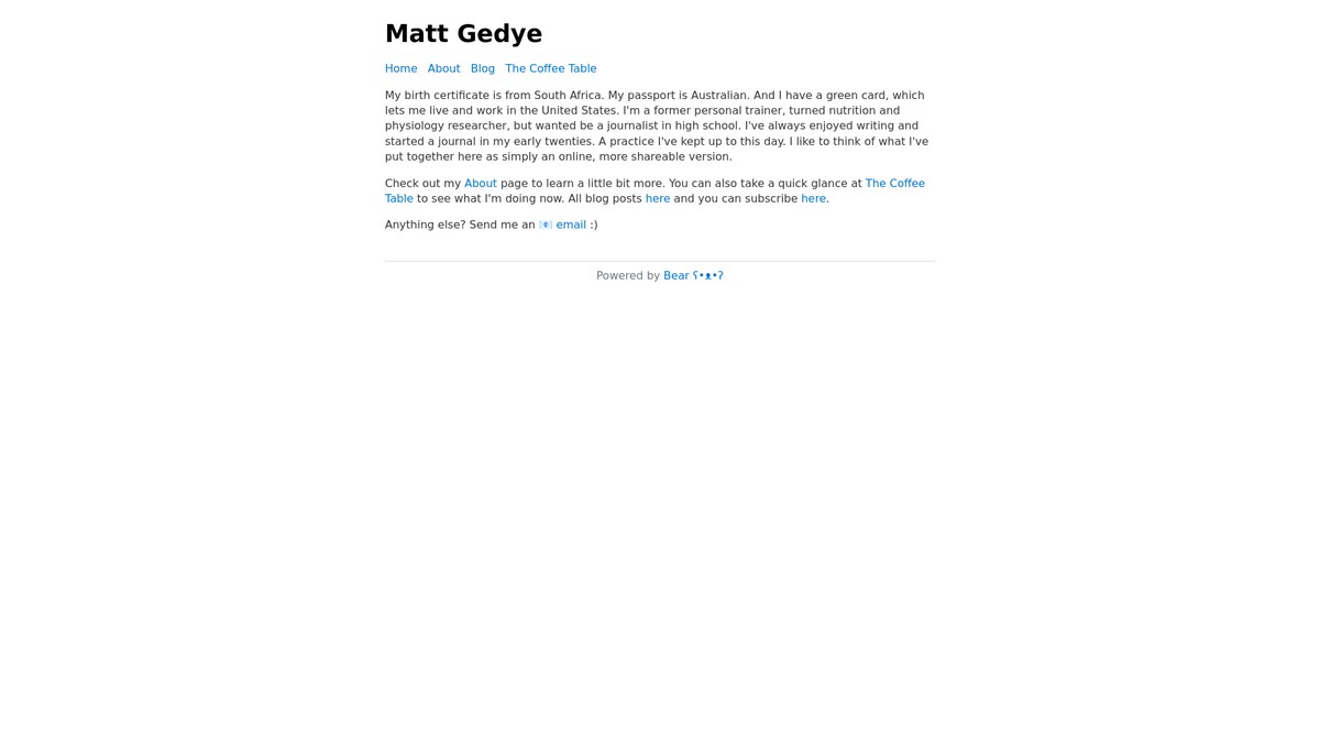 Screenshot of blog.gedye.me