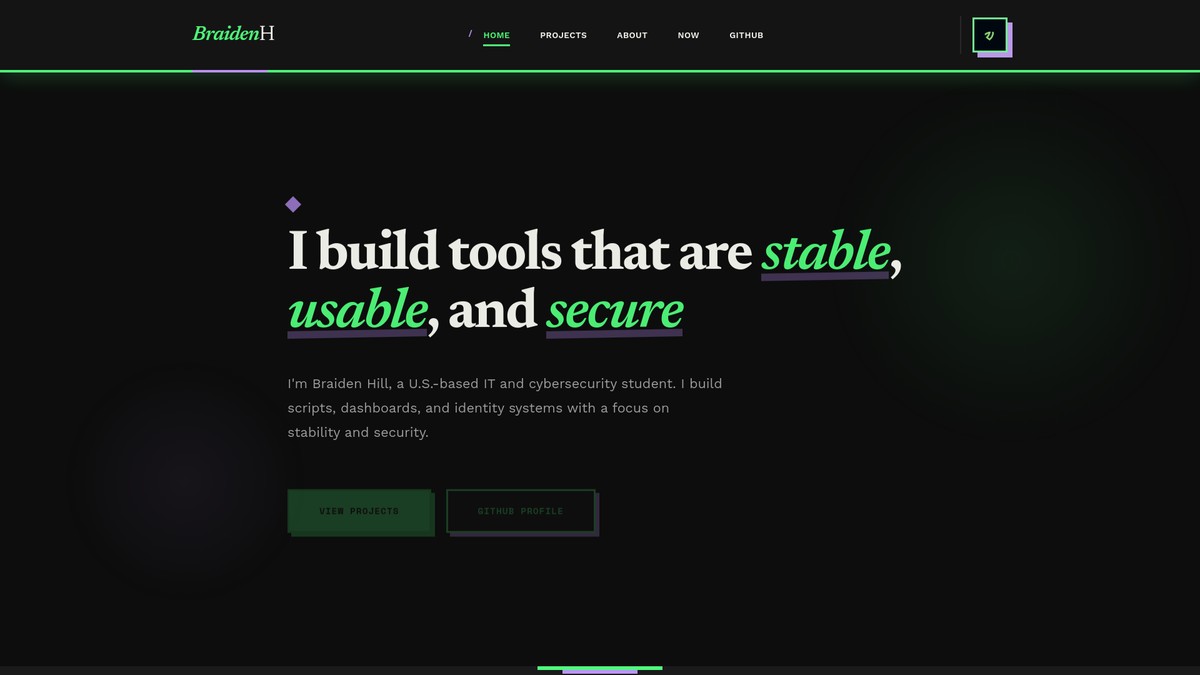 braidenh.com screenshot