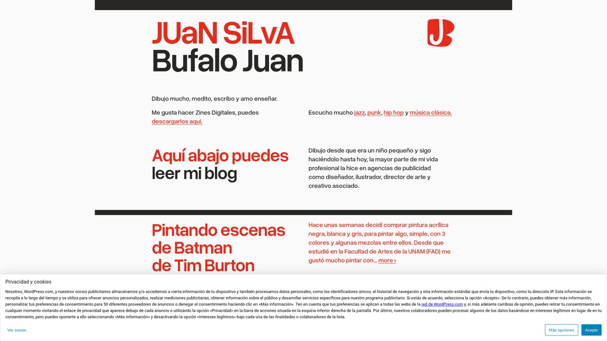 Screenshot of bufalojuan.wordpress.com