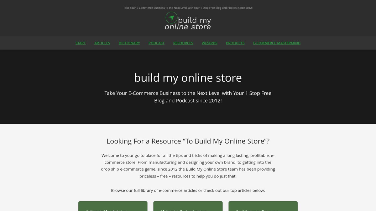 buildmyonlinestore.com screenshot