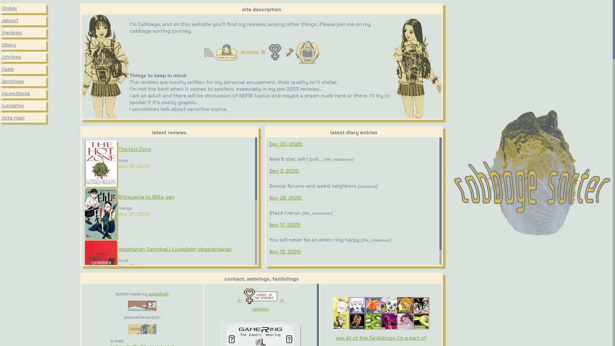cabbagesorter.net screenshot