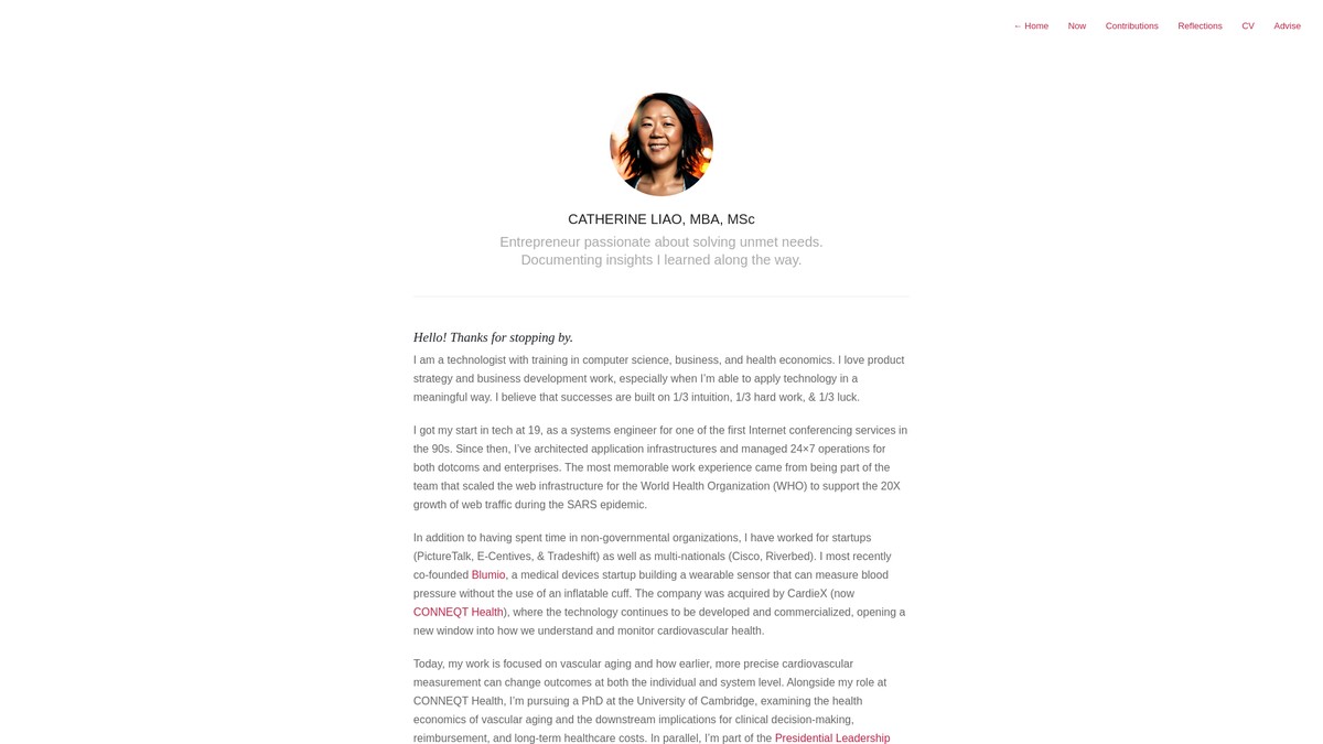 catherineliao.com screenshot