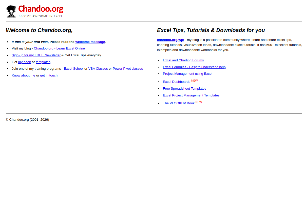 chandoo.org screenshot