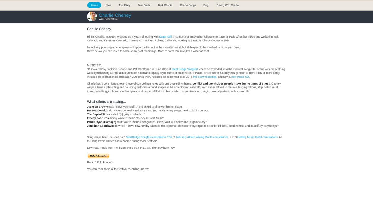 charliecheney.com screenshot