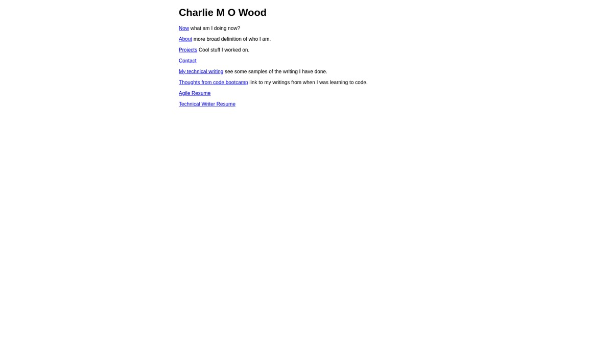 charliemowood.com screenshot