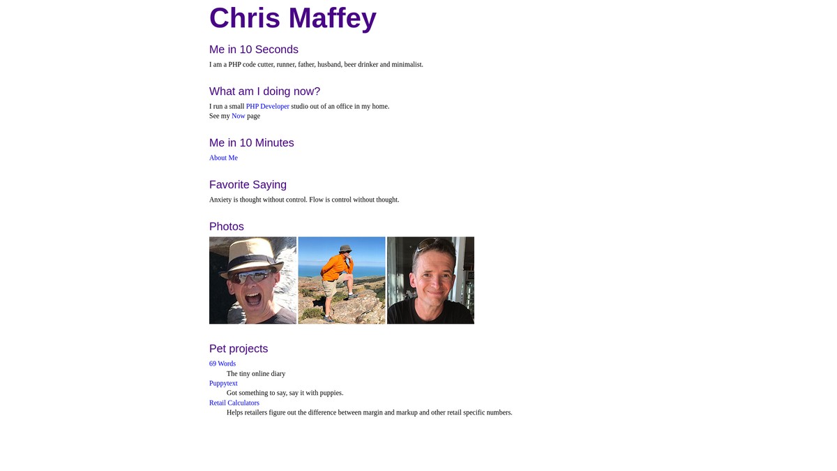 chrismaffey.com screenshot