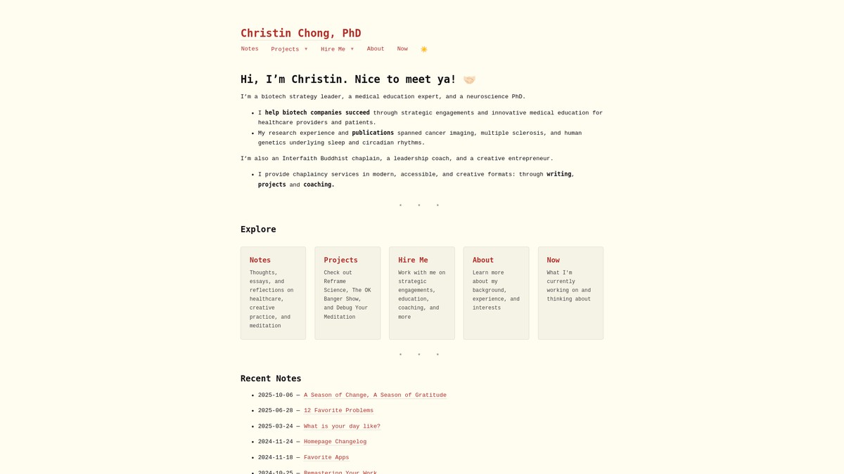 christinchong.com screenshot