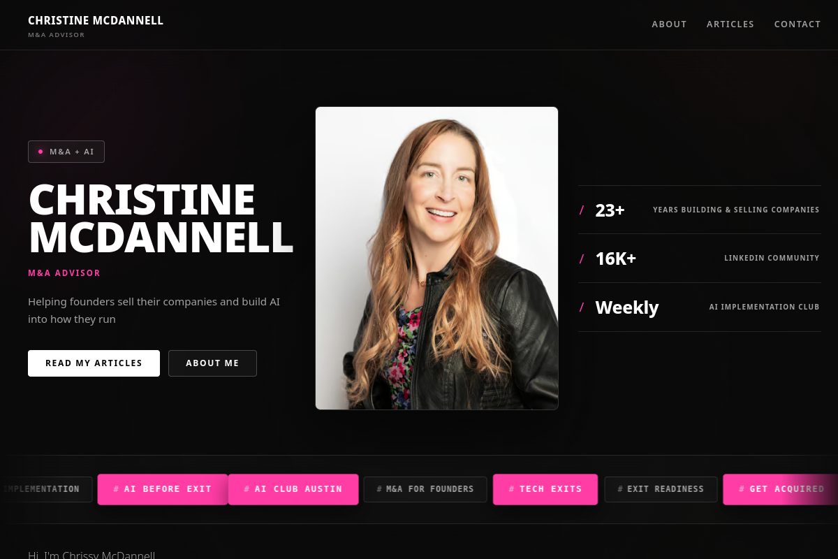 christinemcdannell.com screenshot
